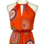ANTHROPOLOGIE FLOREAT Mandala Halter Neck Wrap Mini Dress Bright Orange Size 2 Photo 5