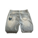 Wide Leg Mom Jeans Womens Size XXL 34x31 Light Blue High Rise Heart Shadow NEW Photo 7