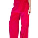 Vintage Hot Pink Velvet High Rise Wide Leg Trouser Pants Size M Photo 0