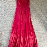 Altar'd State NWOT Altar’d State maxi red satin gown with high slit wedding gala dress Photo 4