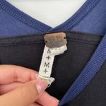 Free People We the Free Black Navy Lucky 7 Studded Cotton Top Varsity Photo 3