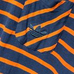 Adidas  Navy Orange Striped Stretch Tee Large Photo 2