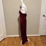 Saylor Cyndey Velvet Snake Midi Slit Dress in Wine Red NWT Size Large Photo 7
