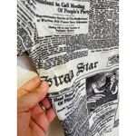 RONNY KOBO Women's Black White Mesh Newspaper Graphic Zanzabar Top Size Large Photo 7