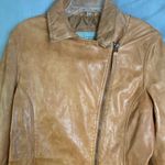 Bod Christensen 100% Leather Tan Caramel Moto Coat Belted Asymmetrical L Brown Size L Photo 9