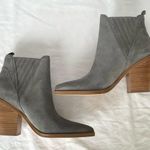Marc Fisher Grey Ankle Boots Booties Suede Heeled Gadri Leather Sz 10 M New Photo 1