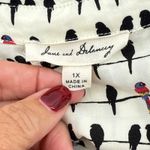 Jane and Delancey  Bird on a Wire Blouse 1X Rayon Button Down Roll Tab‎ Sleeve Photo 6
