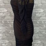 BCBGMAXAZRIA Mesh Ruched Cocktail Dress Photo 5