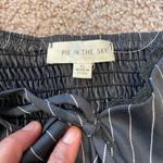 Pie In The Sky  Gray Pinstripe Long Sleeve Crop Top Photo 1