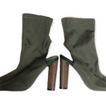 Cape Robbin  Connie-3 Fabric Peep Toe Open Back Stacked Heel Bootie Photo 2