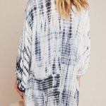 Anthropologie  Vada White Blue Gold Shimmer Cocoon Kimono Women’s One Size Photo 2