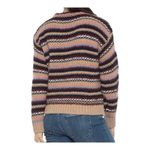 Anthropologie‎ Elsamanda Striped Chunky Sweater Italy Wool Alpaca Women Large Brown Photo 2