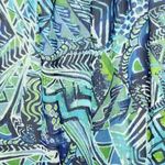 Bonworth ‎ Skirt Womens Medium Petite Blue Green Geometric Midi Casual Office Photo 4