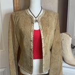 Saguaro khaki suede leather jacket EUC Tan Size M Photo 0