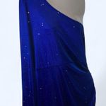 SheIn Royal Blue One-Shoulder Sparkly Velour Dress 0XL Photo 1