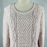 Talbots  Womens Sweater Cable Knit Crew Neck Pink Size Large‎ Casual Chic Autumn Photo 1