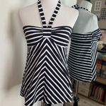 Loft Medium Navy Blue Striped Top Photo 0