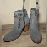 Crown Vintage Women's Suede Heeled Boots,Blue Gray Color,Cutout Style,Size 6.5? Blue Photo 2
