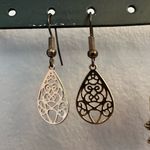 Rose gold mandala dangly earrings Photo 0