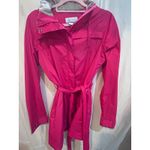 Columbia  Hot Pink Hooded Rain Jacket Belted Lightweight Women's Medium Photo 3