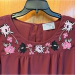 Ruff Hewn  Grey Embroidered Burgundy Blouse Photo 1