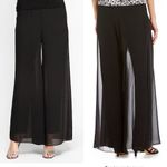 Alex Evenings  Georgette Chiffon Wide Leg Mid Rise Flowy Pants‎ Womens Medium NEW Photo 1