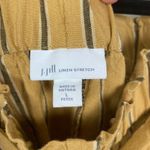 J.Jill Dark Yellow Stripe Emelie Linen Stretch Wide Leg Cropped Pants Sz.L Photo 5