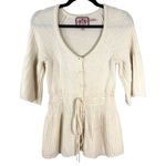 Juicy Couture Vintage Cashmere Wool Babydoll Knit Crochet Bell Sweater Small Photo 0