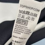 Topshop 2/$30  Striped Tie Sleeve V-Neck Wrap Blouse Top Shirt Bell Sleeve Black Photo 7