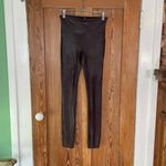 Spanx Faux Leather Sculpting Shaping Smoothing Leggings Wine Burgundy - Sz S Photo 3