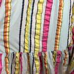 J.Crew  Tiered midi dress in seersucker ribbons Summer Fun Rainbow Stripe 0. E10 Photo 3