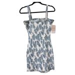 Hudson Gray  women’s size small light blue and white stretchy floral dress ruffle Photo 8
