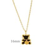 HIYEE Stainless Steel Little Teddy Bear Necklace Gold Photo 1