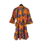 Farm Rio Farm‎ Rio Large Macaw Print Poplin Belted Mini Dress Orange Mutli Boho Colorful Photo 4