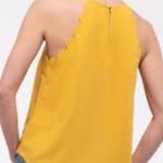 Milk and Honey mustard scalloped halter tank size large Photo 1