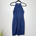 Banana Republic  Size 4‎ Bi-Stretch Racer-Neck Sheath Dress Blue Gingham Summer Photo 6