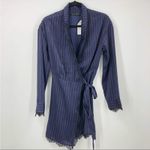 House of Harlow 1960 × Revolve Tie Waist Cross Dress Navy Stripe XS Blue Photo 1