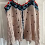 THML Women's M Beige Embroidered Boho Camisole Tank Top Boho Chic Photo 0