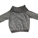 Vintage BFA Classics Metallic Shimmery Silver & Black Turtle Neck Sweater Size M Size M Photo 0