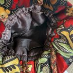 Floral Beaded women's handbag with drawstring and snap closure Brown Photo 2