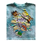 Nickelodeon RUGRATS Cropped TEE Shirt Small Teal Tie Dye Cartoon Characters Photo 1