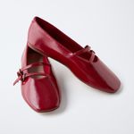 ZARA  Cherry Red Patent Ballet Flats- EU 36 Photo 0