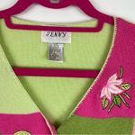 Vintage Y2K Neon Pink Green Checkered Graphic Button Down Top Cardigan Sz Large Photo 2