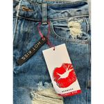 Hot Kiss NWT!  Distressed Denim Highest Rise Bermuda Shorts Size 1 Photo 4