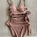 Aerie Ribbed Shine Wrap One Piece Swimsuit Size Small NWOT Photo 3