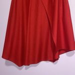 Vince  Asymmetric Drape Skirt Crimson Women Size 10 Red Midi Wool Office Career Photo 3