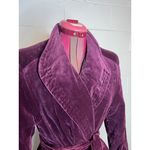 Velvet coat robe open front sash belt maroon wine 1970s Red Photo 2