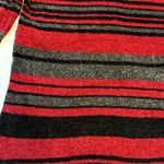 Paraphrase  Women’s Crochet Tunic Sweater M Rayon & Acrylic Blend Red /Gray/Black Photo 5