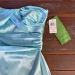 NWT Vintage Nicole Miller Satin Strapless Formal Maxi Gown ~ Size 6 🧡🍄 Blue Photo 7