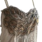 Free People  Cream Embellished Camisole Tank Top Photo 1
